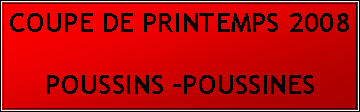 Zone de Texte: COUPE DE PRINTEMPS 2008POUSSINS POUSSINES