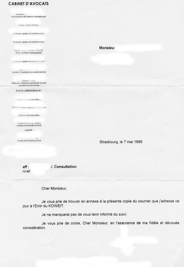 Letters dated, 7th of May 1999 