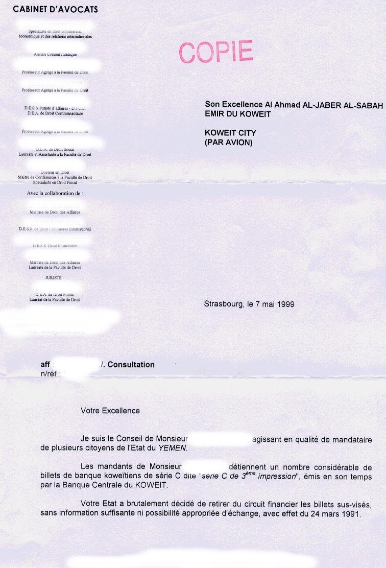 Letter dated, 7th of May 1999 - 1